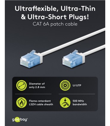 1 mto. Lat. Ultra-Slim CAT.6A UTP Blanco 2.8mm