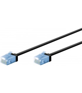0,50 m Lat. Ultra-Slim CAT.6A UTP Negro 2.8mm