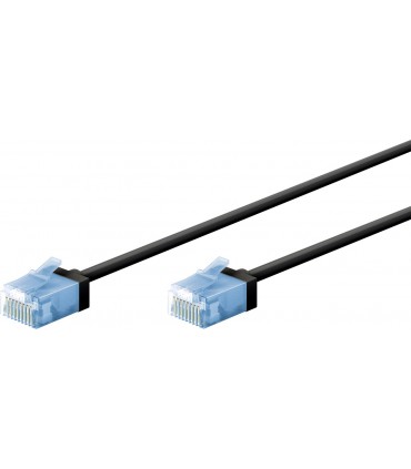 0,50 m Lat. Ultra-Slim CAT.6A UTP Negro 2.8mm
