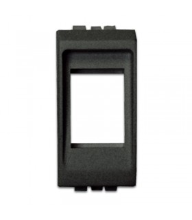 Placa Bticino 1 RJ45 negra keystone