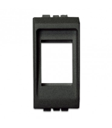 Placa Bticino 1 RJ45 negra keystone