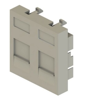Placa 45x45 2 RJ45 con antipolvo