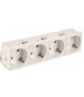 Shucko cuádruple precableada blanca