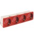 Shucko cuádruple precableada roja