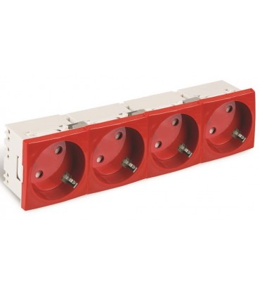 Shucko cuádruple precableada roja