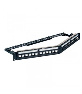 Panel vacío 24 ports angulado con soporte