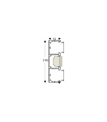 Canal 190 x 54 PVC mecanismos 45 de 3 tapas