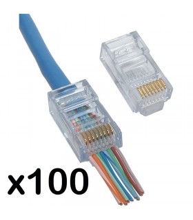 Conector M RJ-45 Cat6 Easy Crimp  100 u.