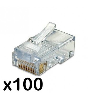 Conector Macho RJ-45 UTP Cat.6 una pieza 100 u.