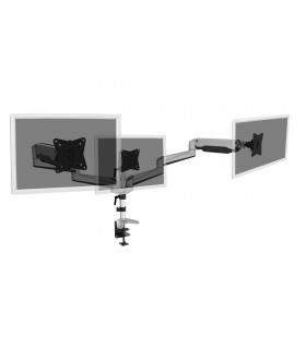 Soporte triple monitor tablero-mesa hasta 27"