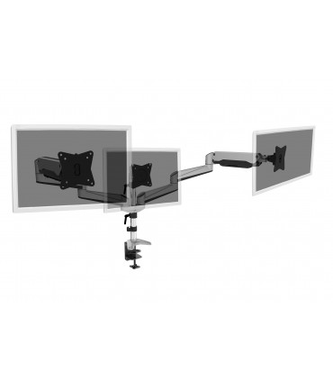 Soporte triple monitor tablero-mesa hasta 27"