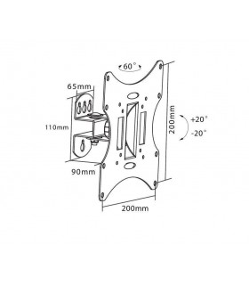 TV- soporte de pared inclinable para televisores de hasta 107 cm (42 ")