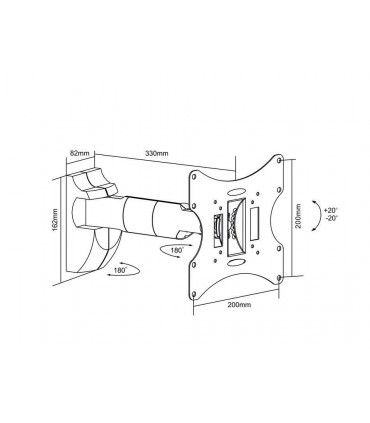 soporte de pared telescópico para televisores de hasta 107 cm (42 ")