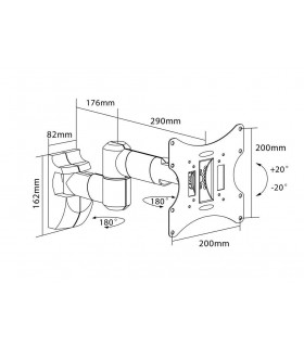 Soporte de pared telescópico para televisores de hasta 107 cm (42 ")