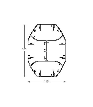 Columna 4 caras 115x160 mm Ensto 3 mts