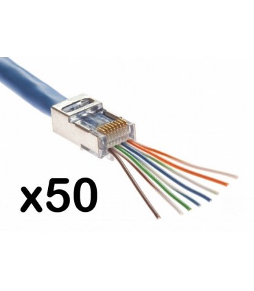 Conector macho STP RJ-45 Cat.6 Easy Crimp (50 u.)