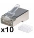 Conector RJ-45 macho FTP Cat.5e 2 piezas 10 unid.