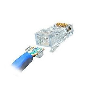 Conector macho UTP Cat.6 2 piezas guía 10 ud.