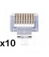 Conector STP RJ-45 Cat.6A Easy Crimp 10 uni.