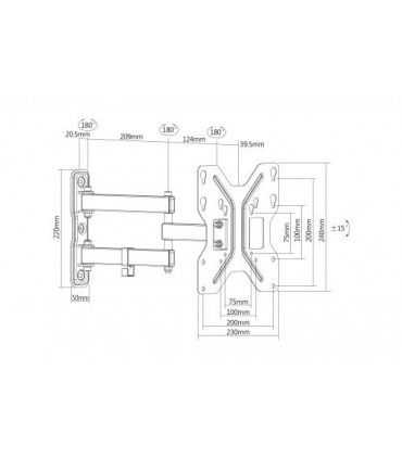 Soporte TV pared TV/LCD telescopico  42" 30Kg