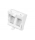 Placa 45º 45X45 2RJ-45 Keystone C/vent. Blanca