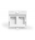 Placa 45º 45X45 2RJ-45 Keystone C/vent. Blanca