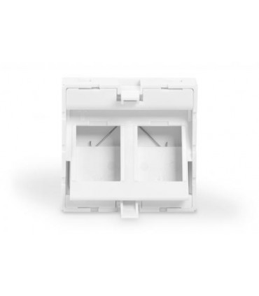 Placa 45º 45X45 2RJ-45 Keystone C/vent. Blanca