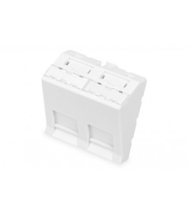 Placa 45º 45X45 2RJ-45 Keystone C/vent. Blanca