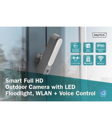 Cámara exterior WIFI Full HD inteligente con foco LED