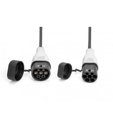 Cable de carga en espiral para automóvil, monofásico, 240 V, 32 A, 5 m tipo 2 a tipo 2